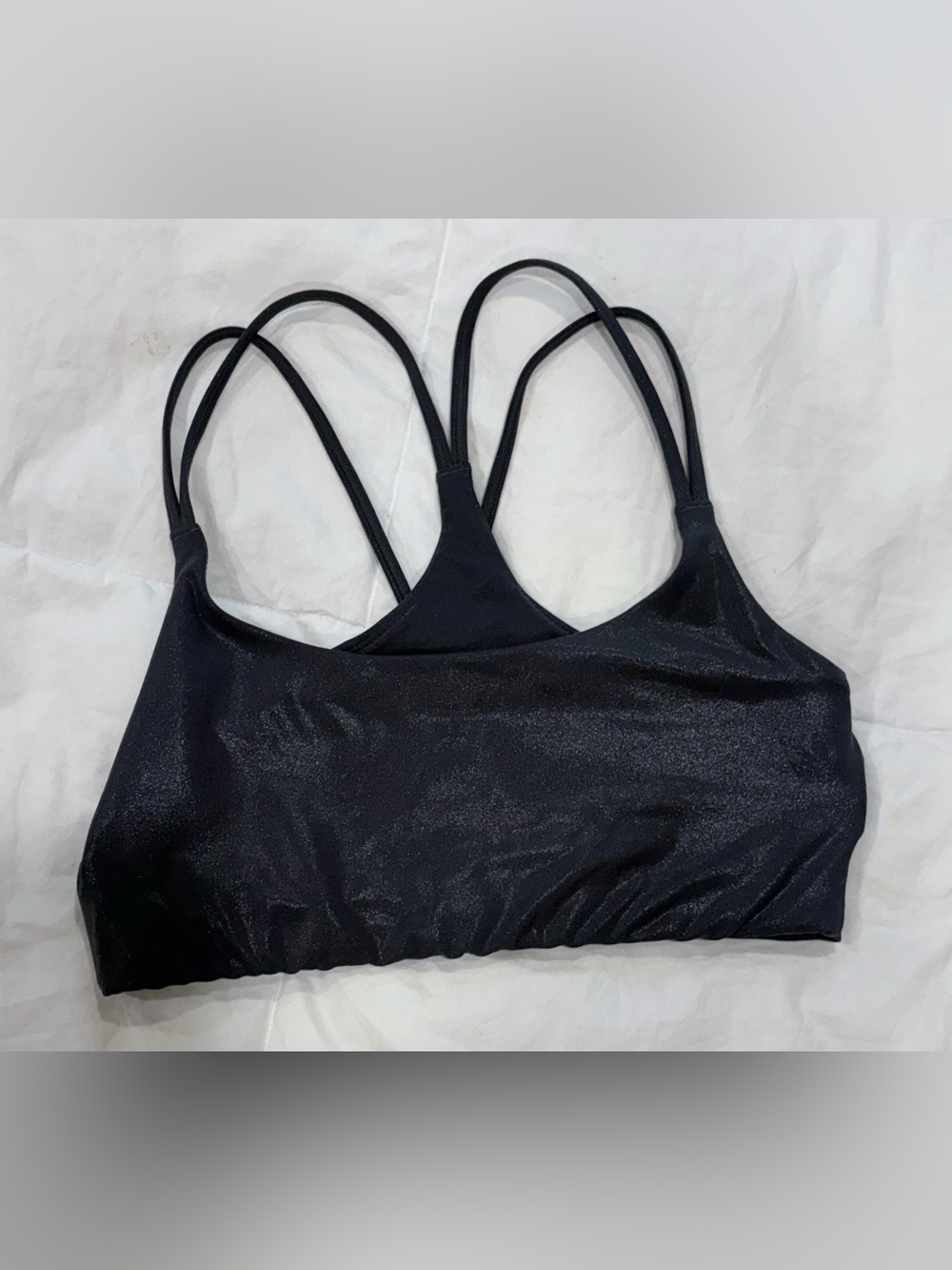 Fabletics Black Strappy Sports Bra Size Small Low Impact Workout Yoga